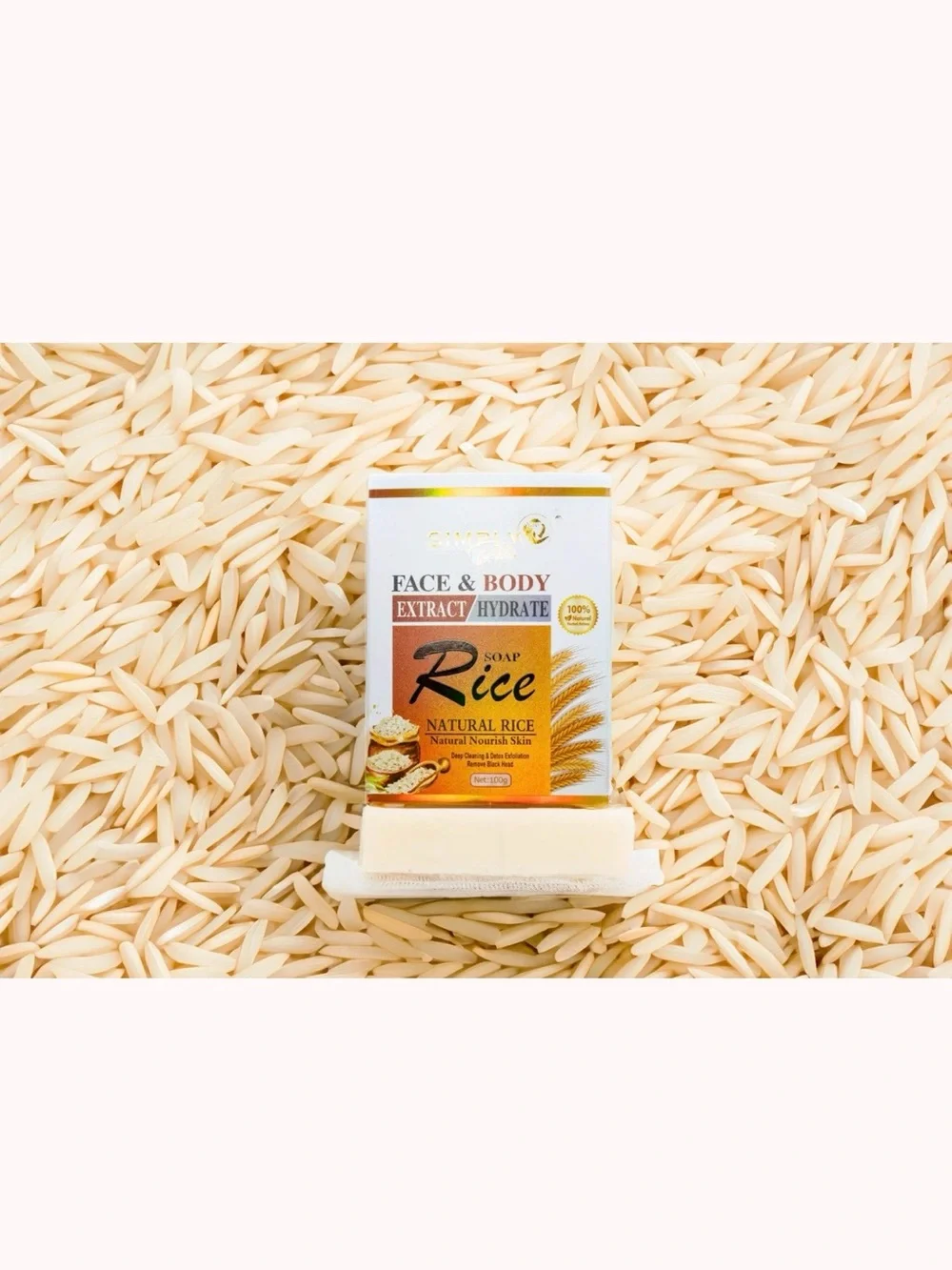 Simply Bella Face & Body Extract/Hydrate Rice Soap 100g New